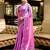 Baby pink soft shimmer chiffon embroidery work designer party wear festive saree with unstitched blouse piece
