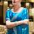 Turquoise soft shimmer chiffon embroidery work designer party wear festive saree with unstitched blouse piece