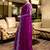 Purple soft shimmer chiffon embroidery work designer party wear festive saree with unstitched blouse piece