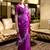 Purple soft shimmer chiffon embroidery work designer party wear festive saree with unstitched blouse piece