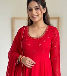 party wear look gerorrget gown with pant dupatta set