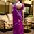 Purple soft shimmer chiffon embroidery work designer party wear festive saree with unstitched blouse piece