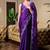 Plum soft shimmer chiffon embroidery work designer party wear festive saree with unstitched blouse piece