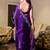 Plum soft shimmer chiffon embroidery work designer party wear festive saree with unstitched blouse piece