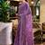 Lavender soft shimmer chiffon embroidery work designer party wear festive saree with unstitched blouse piece