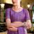 Lavender soft shimmer chiffon embroidery work designer party wear festive saree with unstitched blouse piece