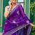 Plum soft shimmer chiffon embroidery work designer party wear festive saree with unstitched blouse piece