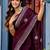 Wine soft shimmer chiffon embroidery work designer party wear festive saree with unstitched blouse piece