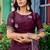 Wine soft shimmer chiffon embroidery work designer party wear festive saree with unstitched blouse piece