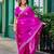 Rani pink soft shimmer chiffon embroidery work designer party wear festive saree with unstitched blouse piece
