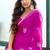 Rani pink soft shimmer chiffon embroidery work designer party wear festive saree with unstitched blouse piece