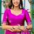 Rani pink soft shimmer chiffon embroidery work designer party wear festive saree with unstitched blouse piece