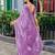 Lavender soft shimmer chiffon embroidery work designer party wear festive saree with unstitched blouse piece
