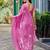 Baby pink soft shimmer chiffon embroidery work designer party wear festive saree with unstitched blouse piece