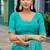 Sea green soft shimmer chiffon embroidery work designer party wear festive saree with unstitched blouse piece