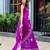 Purple soft shimmer chiffon embroidery work designer party wear festive saree with unstitched blouse piece