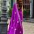 Purple soft shimmer chiffon embroidery work designer party wear festive saree with unstitched blouse piece