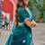 Bottle green soft shimmer chiffon embroidery work designer party wear festive saree with unstitched blouse piece