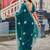 Bottle green soft shimmer chiffon embroidery work designer party wear festive saree with unstitched blouse piece