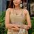 Gold soft shimmer chiffon embroidery work designer party wear festive saree with unstitched blouse piece