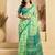 pista lilen print work designer party wear festive 1 minute ready to wear saree with unstitched blouse piece