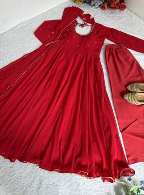 party wear look gerorrget gown with pant dupatta set 4