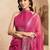 rani pink lilen print work designer party wear festive 1 minute ready to wear saree with unstitched blouse piece