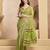 parrot lilen print work designer party wear festive 1 minute ready to wear saree with unstitched blouse piece