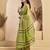 parrot lilen print work designer party wear festive 1 minute ready to wear saree with unstitched blouse piece