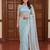  net saree with beads sequence & pearl embroidery work