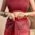 red lilen print work designer party wear festive 1 minute ready to wear saree with unstitched blouse piece