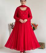 party wear look gerorrget gown with pant dupatta set
