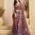 brown lilen print work designer party wear festive 1 minute ready to wear saree with unstitched blouse piece