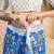 blue lilen print work designer party wear festive 1 minute ready to wear saree with unstitched blouse piece