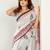 soft lilen print work designer party wear festive 1 minute ready to wear saree with unstitched blouse piece