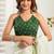 white green lilen print work designer party wear festive 1 minute ready to wear saree with unstitched blouse piece