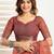 rust lilen print work designer party wear festive 1 minute ready to wear saree with unstitched blouse piece