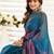 rama lilen print work designer party wear festive 1 minute ready to wear saree with unstitched blouse piece