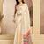 off white lilen print work designer party wear festive 1 minute ready to wear saree with unstitched blouse piece