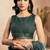 dusty teal lilen print work designer party wear festive 1 minute ready to wear saree with unstitched blouse piece