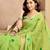 parrot lilen print work designer party wear festive 1 minute ready to wear saree with unstitched blouse piece