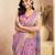 lavender lilen print work designer party wear festive 1 minute ready to wear saree with unstitched blouse piece