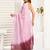 baby pink lilen print work designer party wear festive 1 minute ready to wear saree with unstitched blouse piece