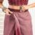 Wine lilen print work designer party wear festive 1 minute ready to wear saree with unstitched blouse piece