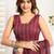 Wine lilen print work designer party wear festive 1 minute ready to wear saree with unstitched blouse piece
