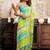 lemon lilen print work designer party wear festive 1 minute ready to wear saree with unstitched blouse piece