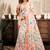 white lilen print work designer party wear festive 1 minute ready to wear saree with unstitched blouse piece