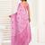 baby pink lilen print work designer party wear festive 1 minute ready to wear saree with unstitched blouse piece