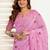 baby pink lilen print work designer party wear festive 1 minute ready to wear saree with unstitched blouse piece