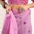 baby pink lilen print work designer party wear festive 1 minute ready to wear saree with unstitched blouse piece